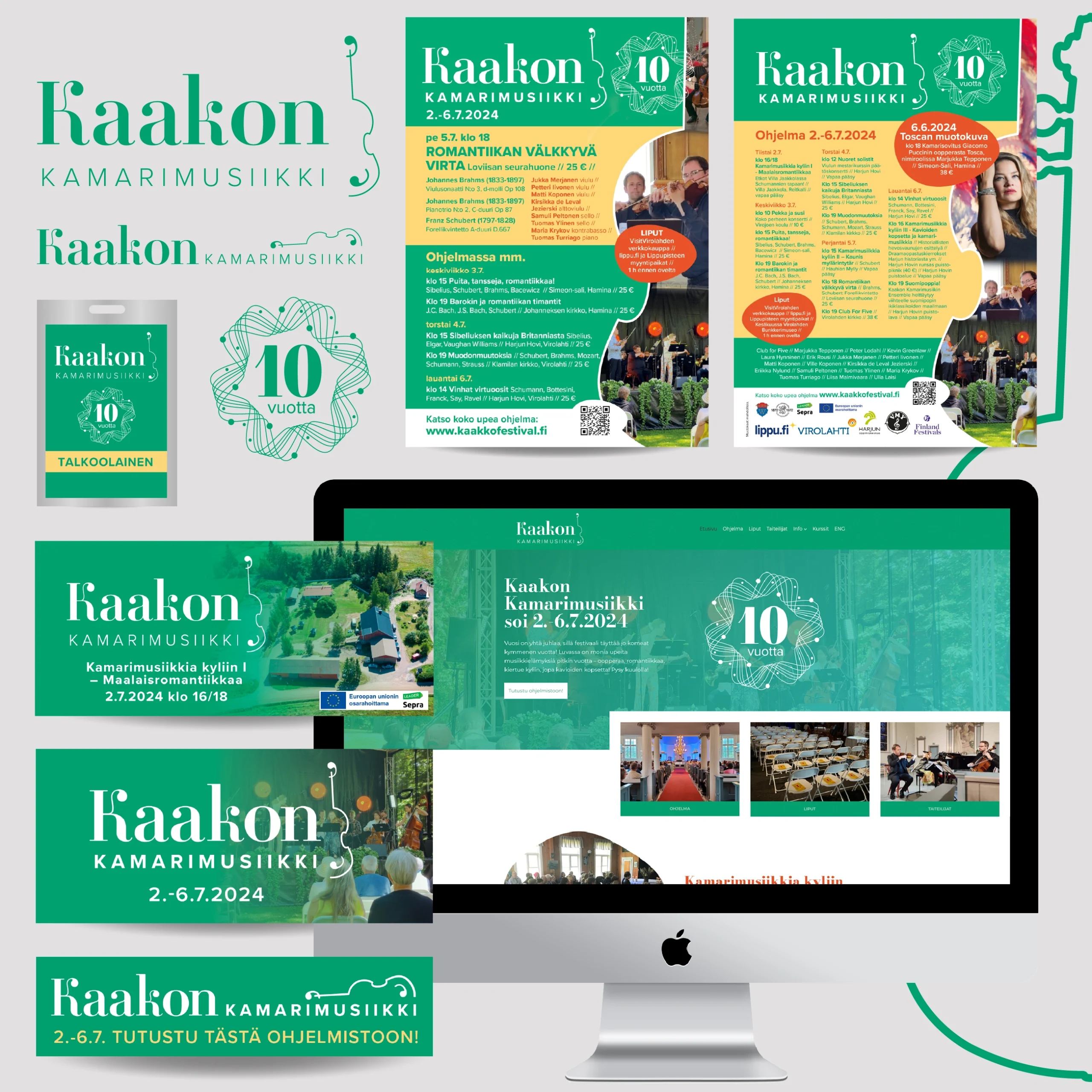 Kaakon Kamarimusiikki -brändin kollaasi